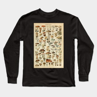 Adolphe Millot Fruits Champignons Chart Illustration - Mushrooms Long Sleeve T-Shirt